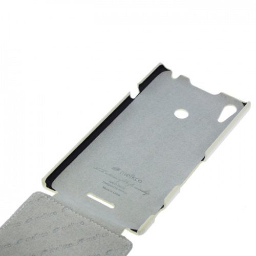 Чехол-раскладной для Sony Xperia T3 Melkco белый фото 3
