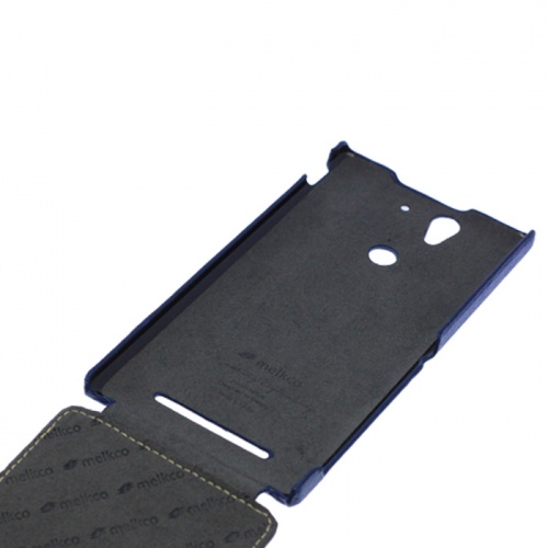 Чехол-раскладной для Sony Xperia C3 Melkco синий фото 3