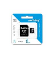 Карта памяти MicroSDHC 8Gb SmartBuy Class 10 c адаптером SD