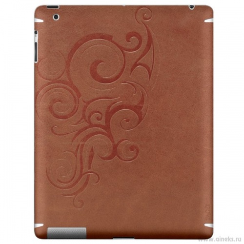 Наклейка для iPad 2/3/4 Zagg Leather Skin brown embossed
