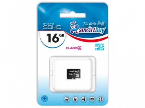 Карта памяти MicroSDHC 16Gb SmartBuy Сlass 4