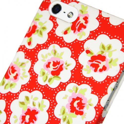 Чехол-накладка для iPhone 5/5S Lacquered shell Розы на красном фото 2