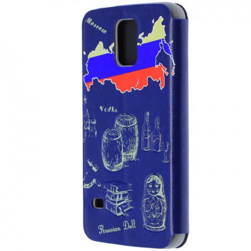 Чехол-книга для Samsung i9600 Galaxy S5 Umku Moscow синий фото 2