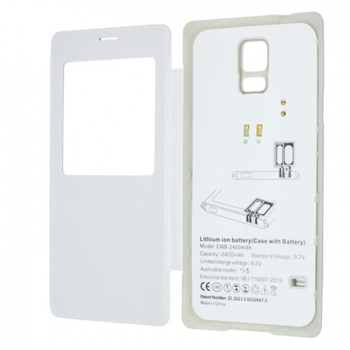 Чехол-акуммулятор для Samsung i9600 Galaxy S5 Keva Power 2400 mAh белый фото 2
