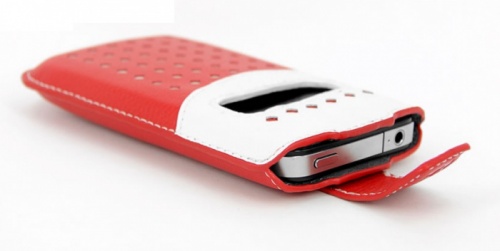 Чехол-футляр для iPhone 4/4S Hoco Straight pocket красно-белый фото 3