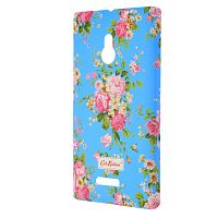 Чехол-накладка для Nokia Lumia XL Cath Kidston голубая с розовыми розами