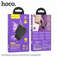 СЗУ Hoco N38 USB + Type-C PD20W черное