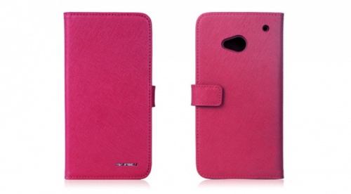 Чехол-книга для HTC One M7 Nuoku BOOKONEPNK розовый