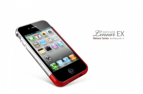 Бампер для iPhone 4/4S SGP Linear EX красный фото 2