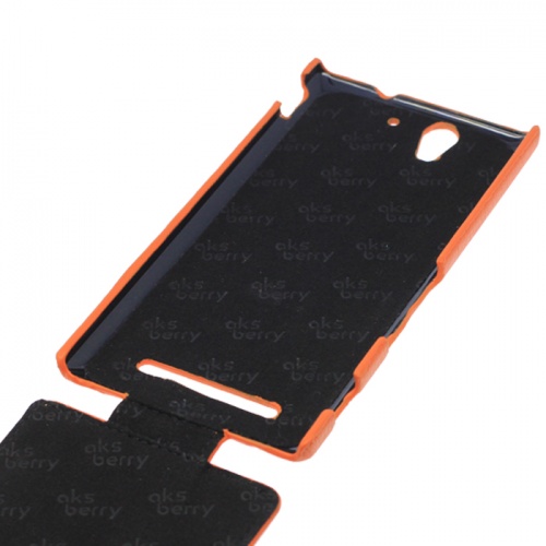 Чехол-раскладной для Sony Xperia C3 Aksberry оранжевый фото 4