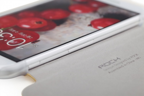 Чехол-книга для LG Optimus G Pro E988 Rock Elegant Shell желтый фото 4