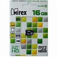 Карта памяти MicroSDHC 16Gb Mirex class 10 