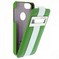 Чехол-раскладной для iPhone 5/5S/SE Melkco ID LE зеленый/белый 