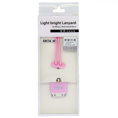 Шнурок для iPhone Rock Light Bright Lanyard розовый