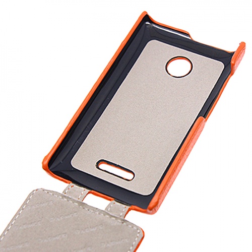 Чехол-раскладной для Microsoft Lumia 435 Armor Full оранжевый фото 2