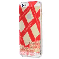 Чехол-накладка для iPhone 5/5S Usams City Series белый с красной полосой