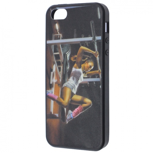 Чехол-накладка для iPhone 5/5S Seven Socs Девушка в тренажерке 