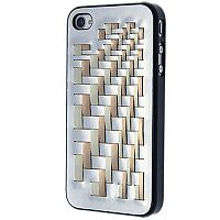 Чехол-накладка для iPhone 4/4S EM3 Плетенка серый