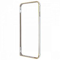 Бампер для iPhone 6/6S Plus J-case серебро с золотой полоской