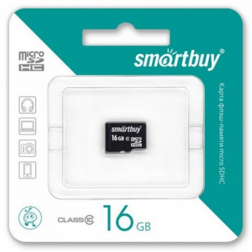 Карта памяти MicroSDHC 16Gb SmartBuy class 10 UHS-1 без адаптера