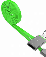 Кабель USB 2 в 1 MicroUSB/Apple iPhone 5 Hoco UPL03 Data-Sharing зеленый