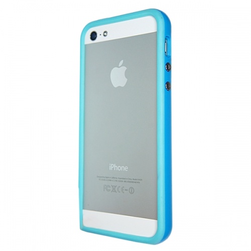 Бампер для iPhone 5/5S Oem синий с голубым фото 2