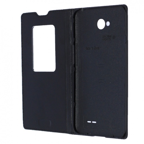 Чехол-книга для LG Optimus L70 Flip Cover window черный фото 2