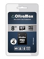 MicroSDHC 8Gb OltraMax Class 4 с адаптером SD
