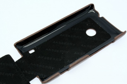 Чехол-раскладной для Nokia Lumia 520/525 Aksberry коричневый фото 3