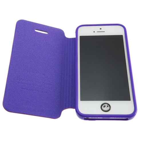 Чехол-книга для iPhone 5/5S Solozen Jelly фиолетовый  фото 3