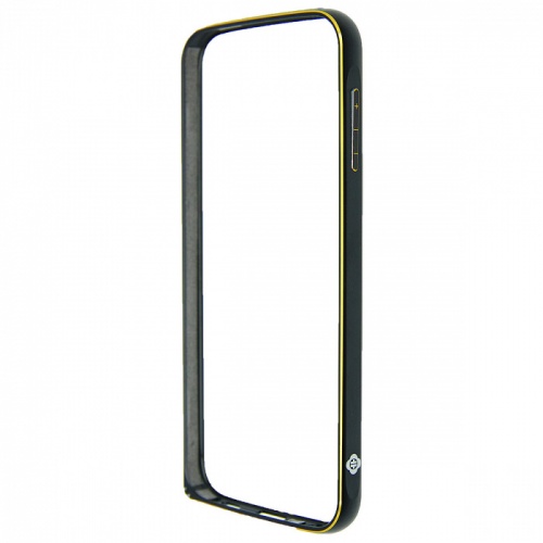Бампер для Samsung Galaxy S6 Totu Mellow series черный/золотой