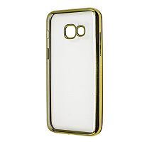 Чехол-накладка для Samsung Galaxy A3 2017 Металлическая окантовка золотой