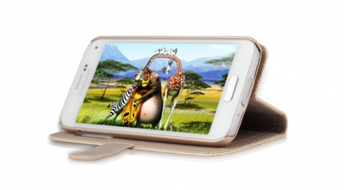 Чехол-книга для Samsung G800 Galaxy S5 mini Nuoku BOOKS5MINIGLD золотой фото 3
