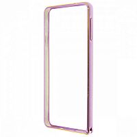 Бампер для Samsung G850 Galaxy Alpha Creative Case розовый с золотой полосой