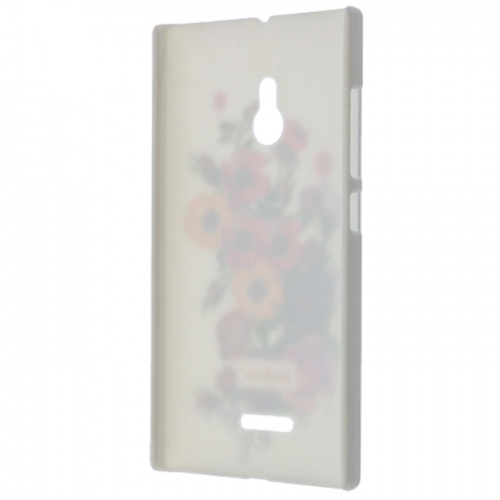 Чехол-накладка для Nokia Lumia XL Cath Kidston белая с малиново-бордовыми цветами фото 2